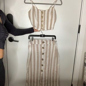 Cute Striped Two Piece Set